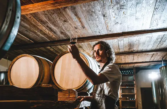 winemaker in the cellar
