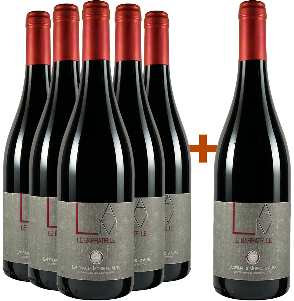 5+1 Paket Le Barbatelle Lacrima Morro D'alba DOC 