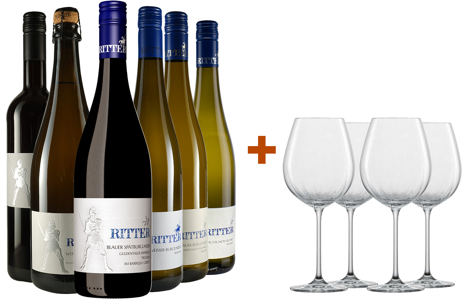 Ritter Probier-Paket + 4x Zwiesel Rotweinglas Prizma