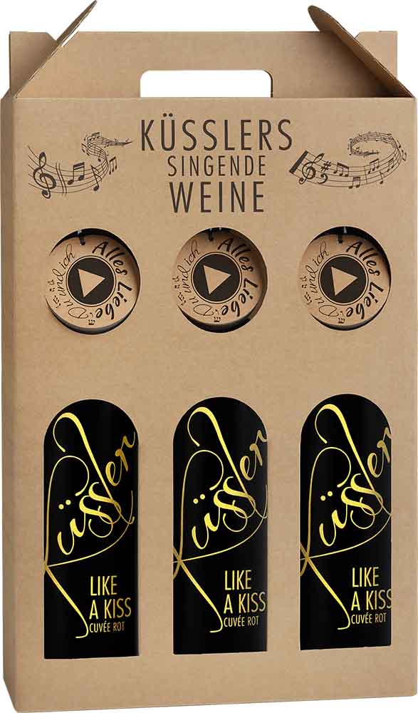 2023 Singender Wein für den Liebsten im 3er-Geschenkkarton weiß reflection