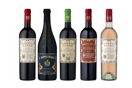Verschiedene Weinflaschen Doppio Passo Primitivo