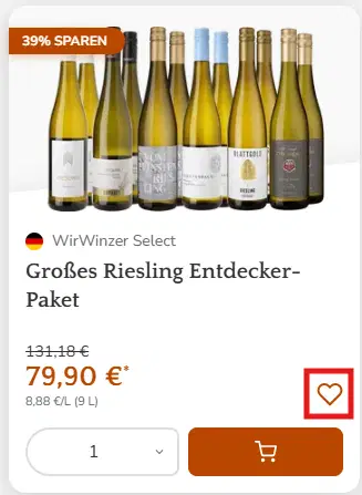 Weine im Merkzettel platzieren