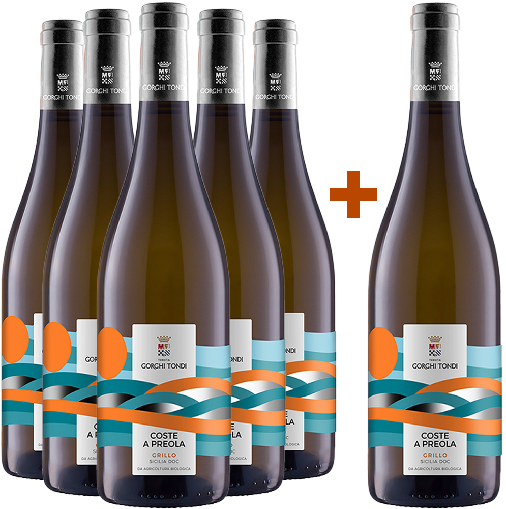 5+1 Paket Coste a Preola Grillo Sicilia DOC BIO