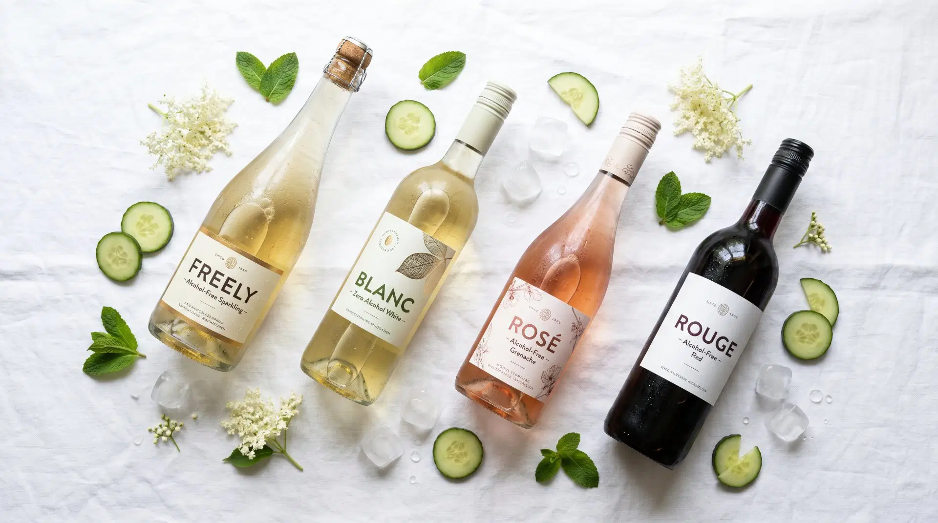 Verschiedene Alkoholfreie Weinarten