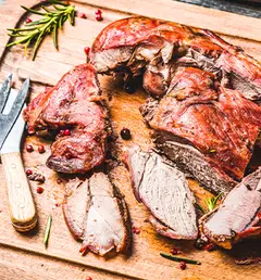 grilled and sliced ​​meat