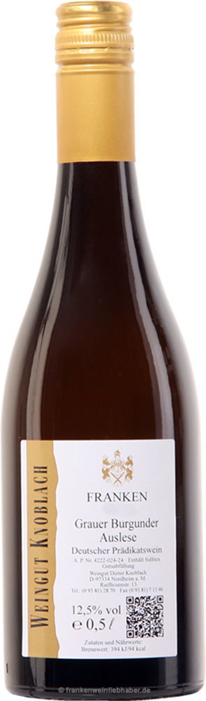 2023 Grauer Burgunder Auslese 0,5 L