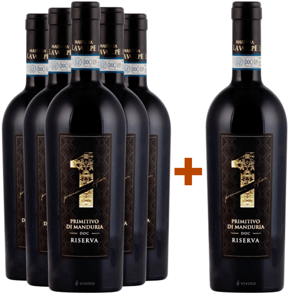 5+1 Paket Uno Premium Edition Primitivo di Manduria Riserva DOC