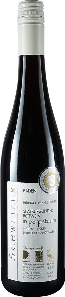 2019 Ihringer Winklerberg Spätburgunder Rotwein im Barrique gereift "in Perpetuum"
