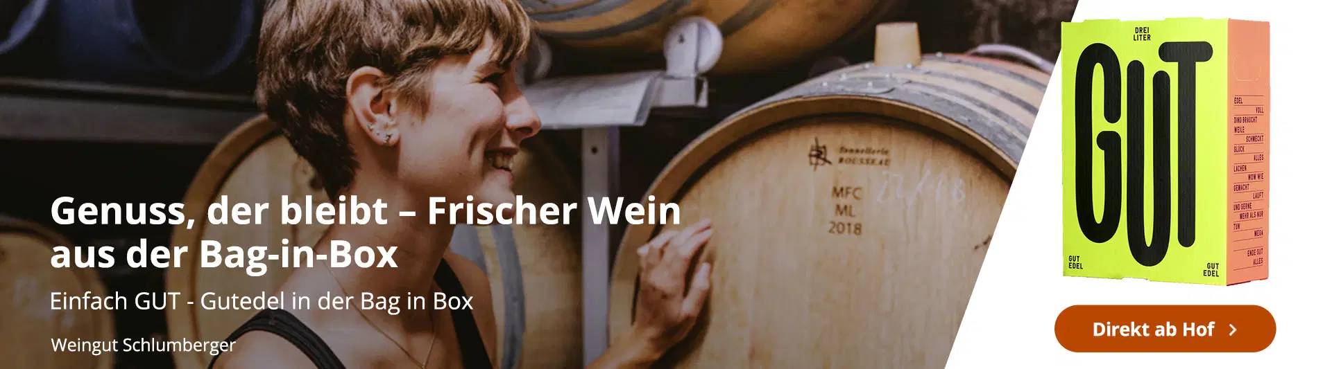 Banner für Bag-in-Box Wein Weingut Schlumberger