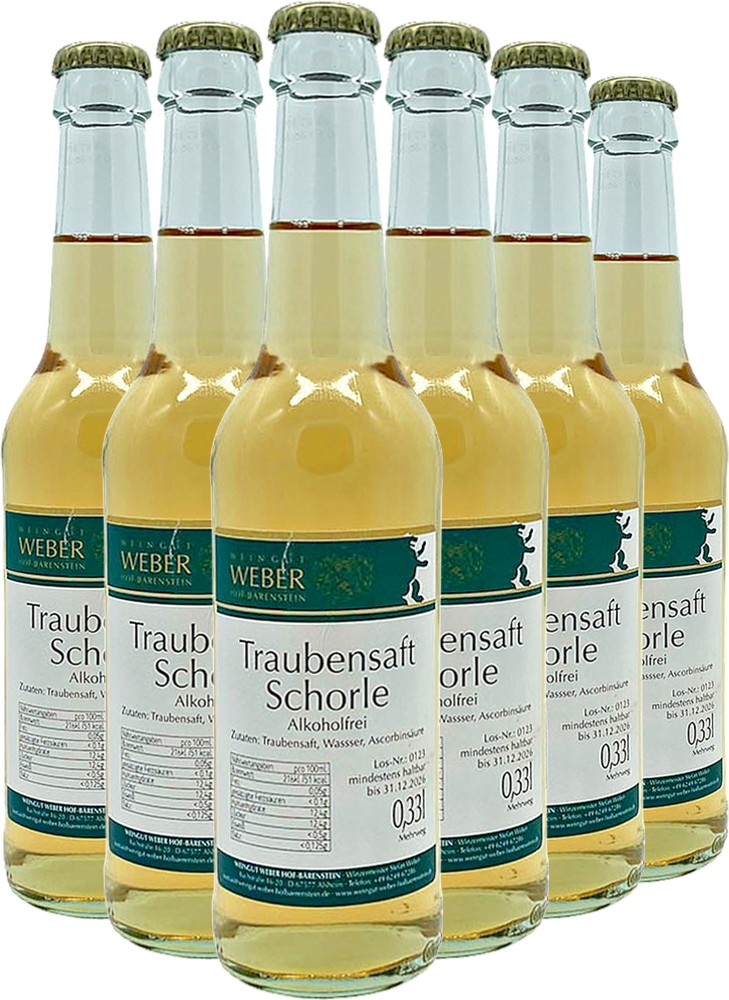 6er Paket Traubensaftschorle weiß 0,33 L